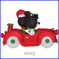 Disney 2-ft LED Mickey & Minnie Car Scene Yard Decoration