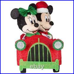 Disney 2-ft LED Mickey & Minnie Car Scene Yard Decoration