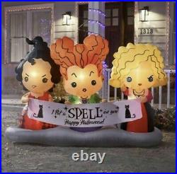 Disney 4.5 ft Hocus Pocus Sisters Scene Air Blown Halloween Inflatable IN HAND