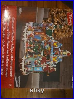 Disney Christmas Animated Holiday Village Clock Tower with Lights Music Disney Christmas Animated Holiday Village Clock Tower with Lights Music
