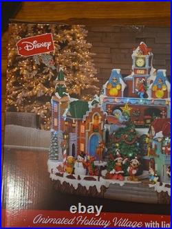 Disney Christmas Animated Holiday Village Clock Tower with Lights Music Disney Christmas Animated Holiday Village Clock Tower with Lights Music