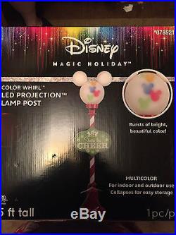 Disney Color Whirl LED Projection Mickey Mouse Christmas Lamp Post NIB