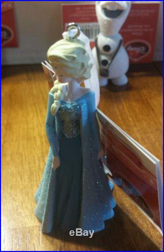 Disney Frozen SPARKLING ELSA Christmas Tree Ornaments Set NEW W/TAGS