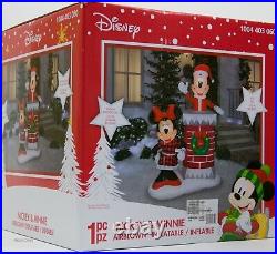 Disney Gemmy 6 ft Christmas Mickey & Minnie Mouse Chimney Airblown Inflatable