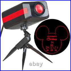 Disney Gemmy Mickey Constant Red LED Countdown to Christmas Spotlight Projection