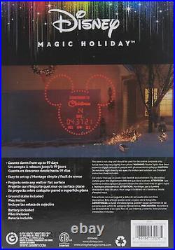 Disney Gemmy Mickey Constant Red LED Countdown to Christmas Spotlight Projection