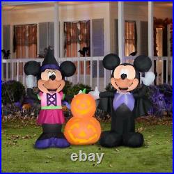 Disney Halloween 4.5 ft Mickey and Minnie with Pumpkins Scene Inflatable