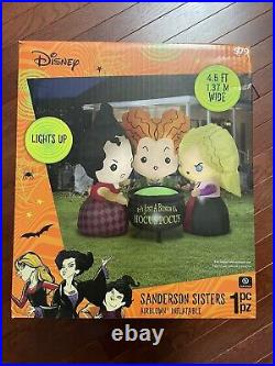Disney Hocus Pocus Sanderson Sisters 4′ Air Blown Halloween light up Inflatable