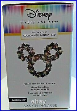 Disney Holiday Magic Mickey Mouse LED Lighted Wreath Christmas 2 Foot pinecones