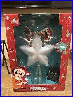 Disney Light Up Star Mickey And Minnie Tree Topper Rare