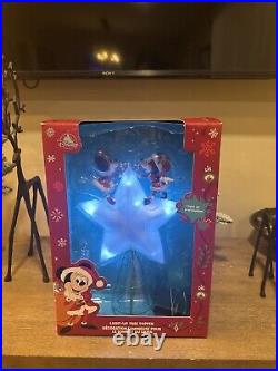 Disney Light Up Star Mickey And Minnie Tree Topper Rare