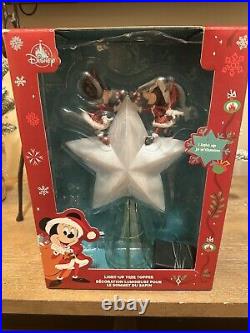 Disney Light Up Star Mickey And Minnie Tree Topper Rare