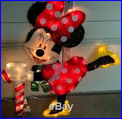 Disney Lighted Iridescent Mickey & Minnie Mouse Christmas Outdoor Decor 36 Rare