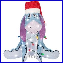Disney Magic Holiday Eeyore 2.5ft Lighted Tinsel Yard Sculpture Christmas Decor