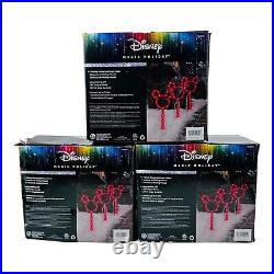 Disney Magic Holiday Gemmy Mickey Mouse LED Pathway Stakes Colormorphing x 3