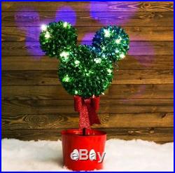 Disney Magic Holiday LED Lighted Mickey Mouse Christmas Topiary 3 Feet Tall
