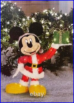 Disney Magic Holiday Mickey Mouse Lighted Tinsel Yard Sculpture 30-inches