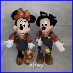 Disney Mickey & Minnie Mouse Thanksgiving Fall Harvest Porch Greeters Autumn NEW