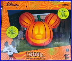 Disney Mickey Mouse 9.5ft Wide Giant Halloween Inflatable Lights Up Pumpkin-NIB