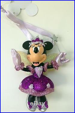 Disney Parks Minnie Mouse Purple Fairy Ornament Holidays Christmas NEW