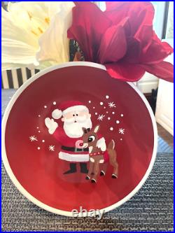 Disney Pottery Barn Rudolph holiday Christmas Santa PLATE + CUP party Kid SET 8h