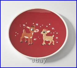 Disney Pottery Barn Rudolph holiday Christmas Santa PLATE + CUP party Kid SET 8h