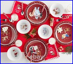 Disney Pottery Barn Rudolph holiday Christmas Santa PLATE + CUP party Kid SET 8h