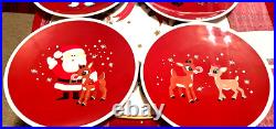 Disney Pottery Barn Rudolph holiday Christmas Santa PLATE + CUP party Kid SET 8h