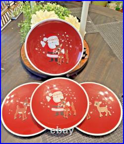 Disney Pottery Barn Rudolph holiday Christmas Santa PLATE + CUP party Kid SET 8h