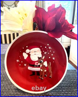 Disney Pottery Barn Rudolph holiday Christmas Santa PLATE + CUP party Kid SET 8h