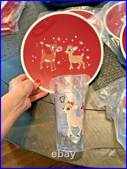 Disney Pottery Barn Rudolph holiday Christmas Santa PLATE +Cup party Kid SET 8 z Disney Pottery Barn Rudolph holiday Christmas Santa PLATE +Cup party Kid SET 8 z