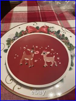 Disney Pottery Barn Rudolph holiday Christmas Santa PLATE +Cup party Kid SET 8 z Disney Pottery Barn Rudolph holiday Christmas Santa PLATE +Cup party Kid SET 8 z