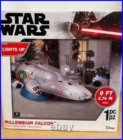 Disney Star Wars Millenium Falcon Christmas Gemmy Airblown Yard Inflatable 9FT