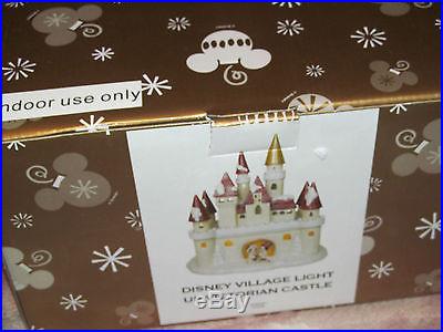 Disney Village Light Up Victorian Castle with Mickey and Minnie RARE