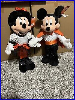 Disney’s Vampire Mickey And Witch Minnie Mouse Orange Halloween Greeters