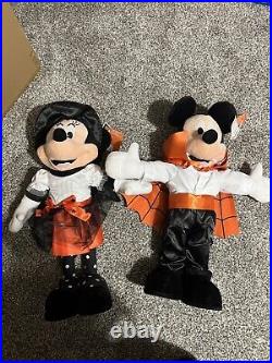 Disney's Vampire Mickey And Witch Minnie Mouse Orange Halloween Greeters