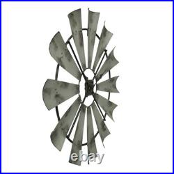 Distressed Grey Rustic 30 Inch Metal Windmill Wall Clock