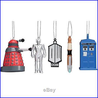 Doctor Who 4 Piece Plastic Christmas Ornament Set