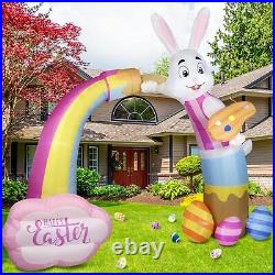 Domkom 12FT Long Huge Easter Inflatable Bunny Archway Outdoor DecorationsBuil