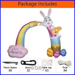 Domkom 12FT Long Huge Easter Inflatable Bunny Archway Outdoor DecorationsBuil