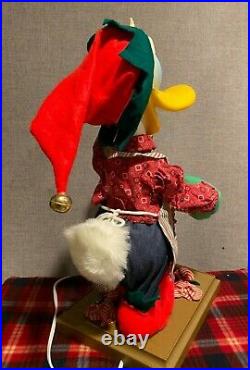 Donald Duck Elf Animated with Tools & Candy Cane Holiday Christmas Figure 1990's