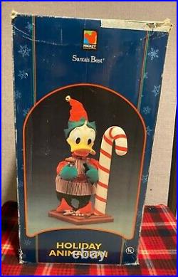 Donald Duck Elf Animated with Tools & Candy Cane Holiday Christmas Figure 1990's