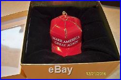 Donald Trump red hat Christmas ornament! Out of stock now! 24 K gold plated