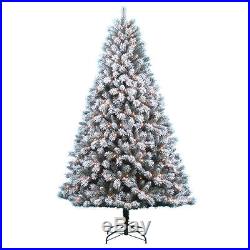 Donner & Blitzen 7.5′ Pre-lit Clear Country Flock Pine Christmas Tree CLEARANCE