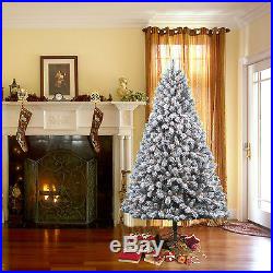 Donner & Blitzen 7.5' Pre-lit Clear Country Flock Pine Christmas Tree CLEARANCE