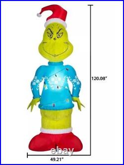 Dr. Seuss 10FT Inflatable Giant Grinch with Fuzzy Plush Fabric Christmas Inflata