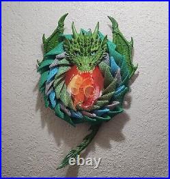 Dragon Wreath Earth Dragon Greens Burlap Mesh Handmade