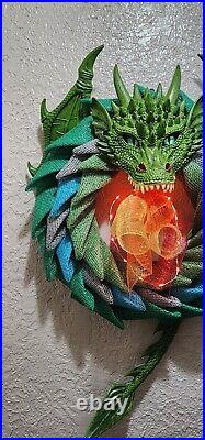 Dragon Wreath Earth Dragon Greens Burlap Mesh Handmade