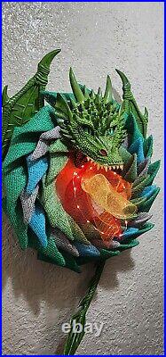 Dragon Wreath Earth Dragon Greens Burlap Mesh Handmade