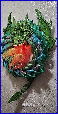 Dragon Wreath Earth Dragon Greens Burlap Mesh Handmade